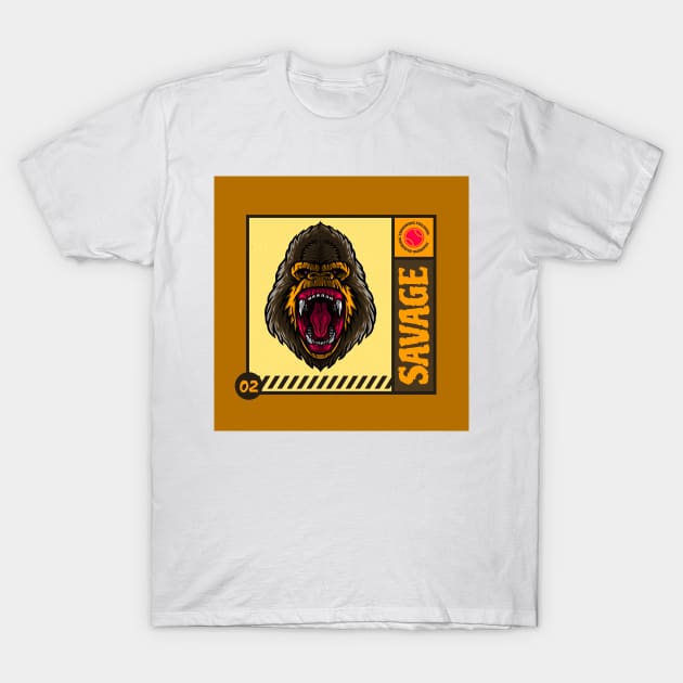 Gorilla Baseball Catching Savage T-Shirt by TAP.ST